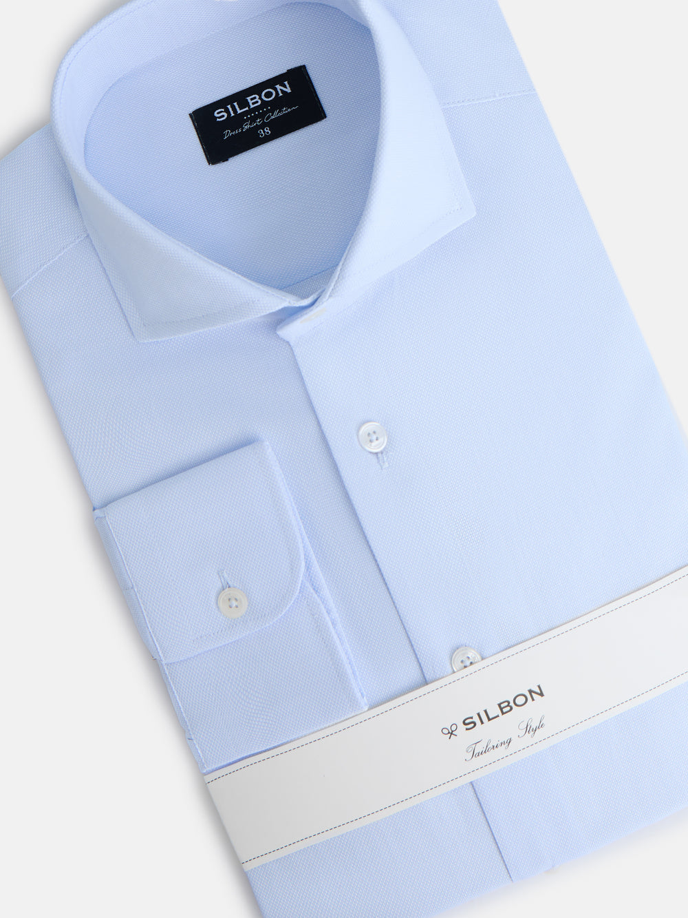 Camisa vestir estructura celeste clara