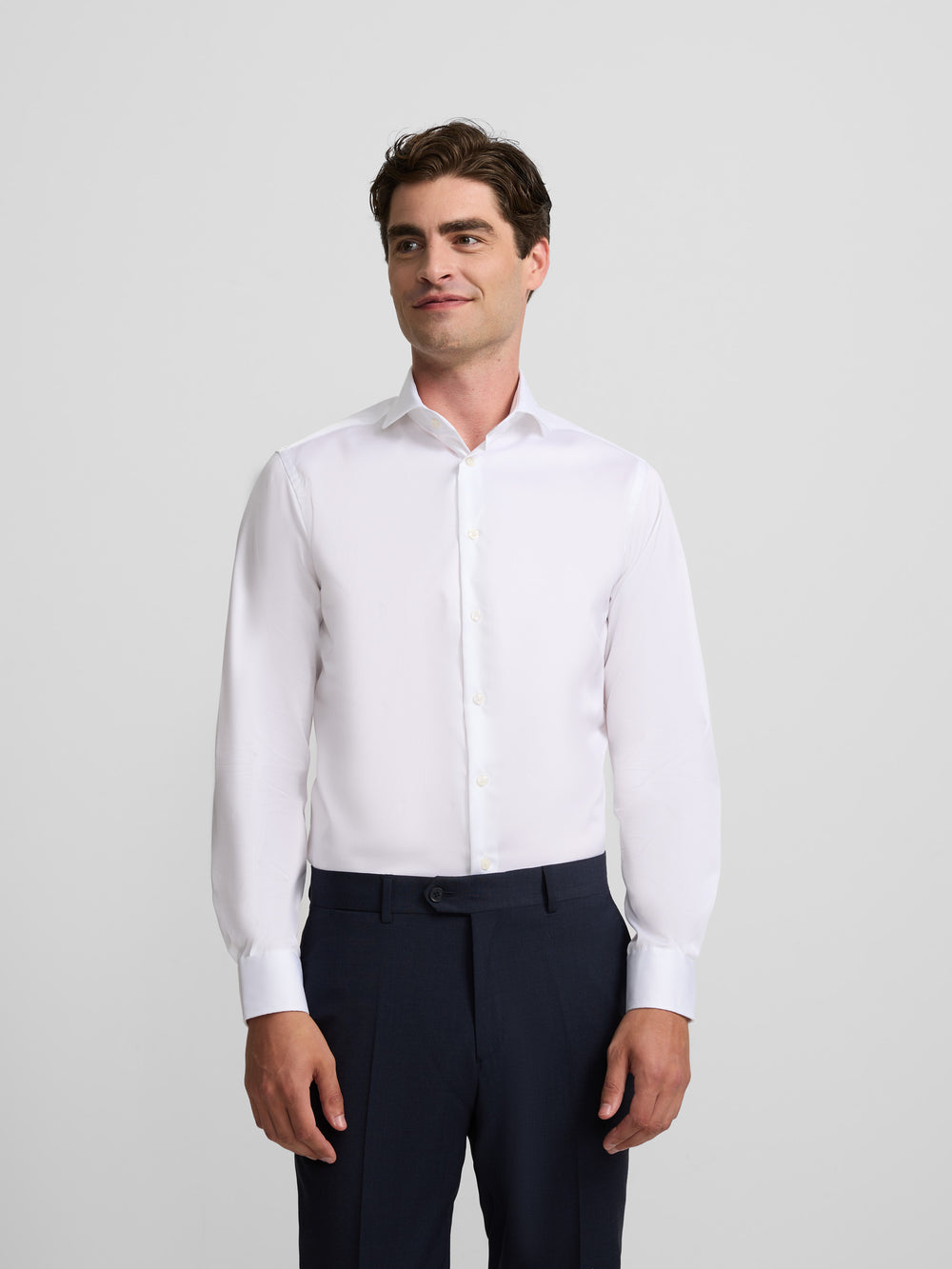 Camisa vestir easy iron puño simple blanca