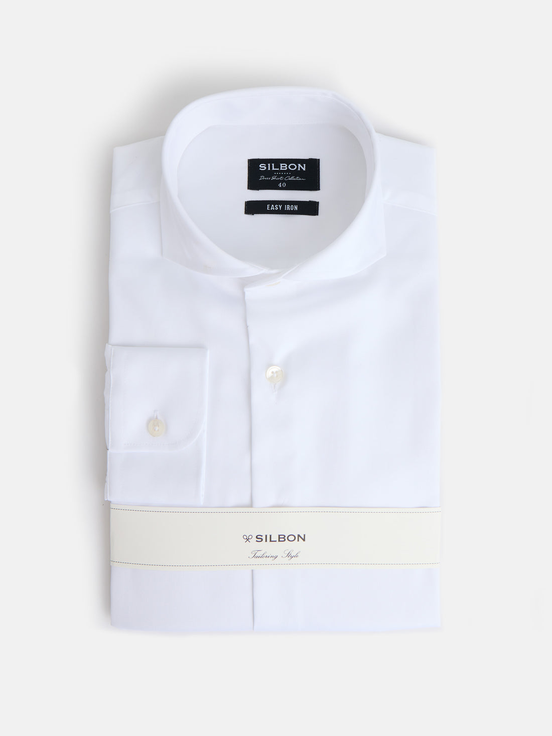 Camisa de vestir easy iron punho simples branca