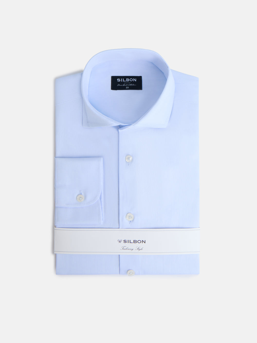 Light blue dress shirt with single cuff