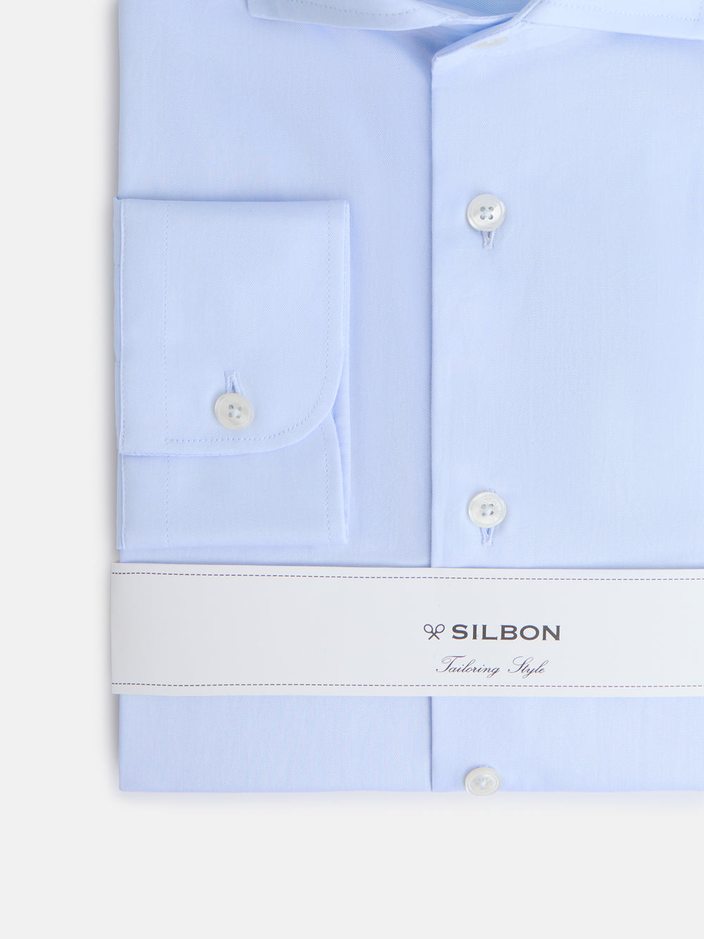 Light blue dress shirt with single cuff