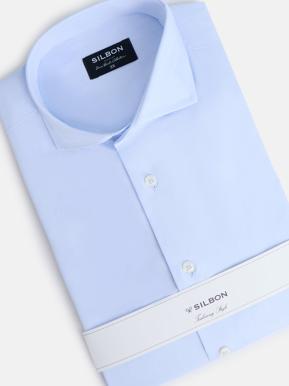 Light blue dress shirt with single cuff