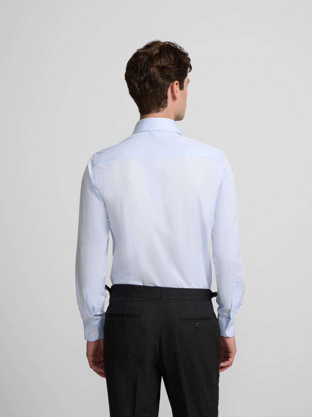 Light blue dress shirt with single cuff