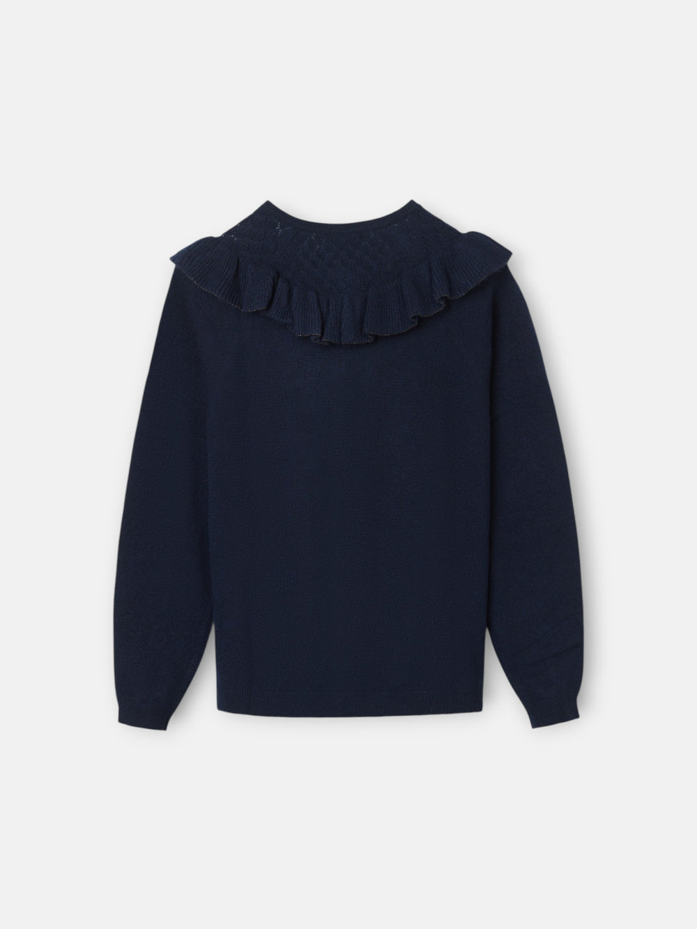 Cardigan girl punto volante marino