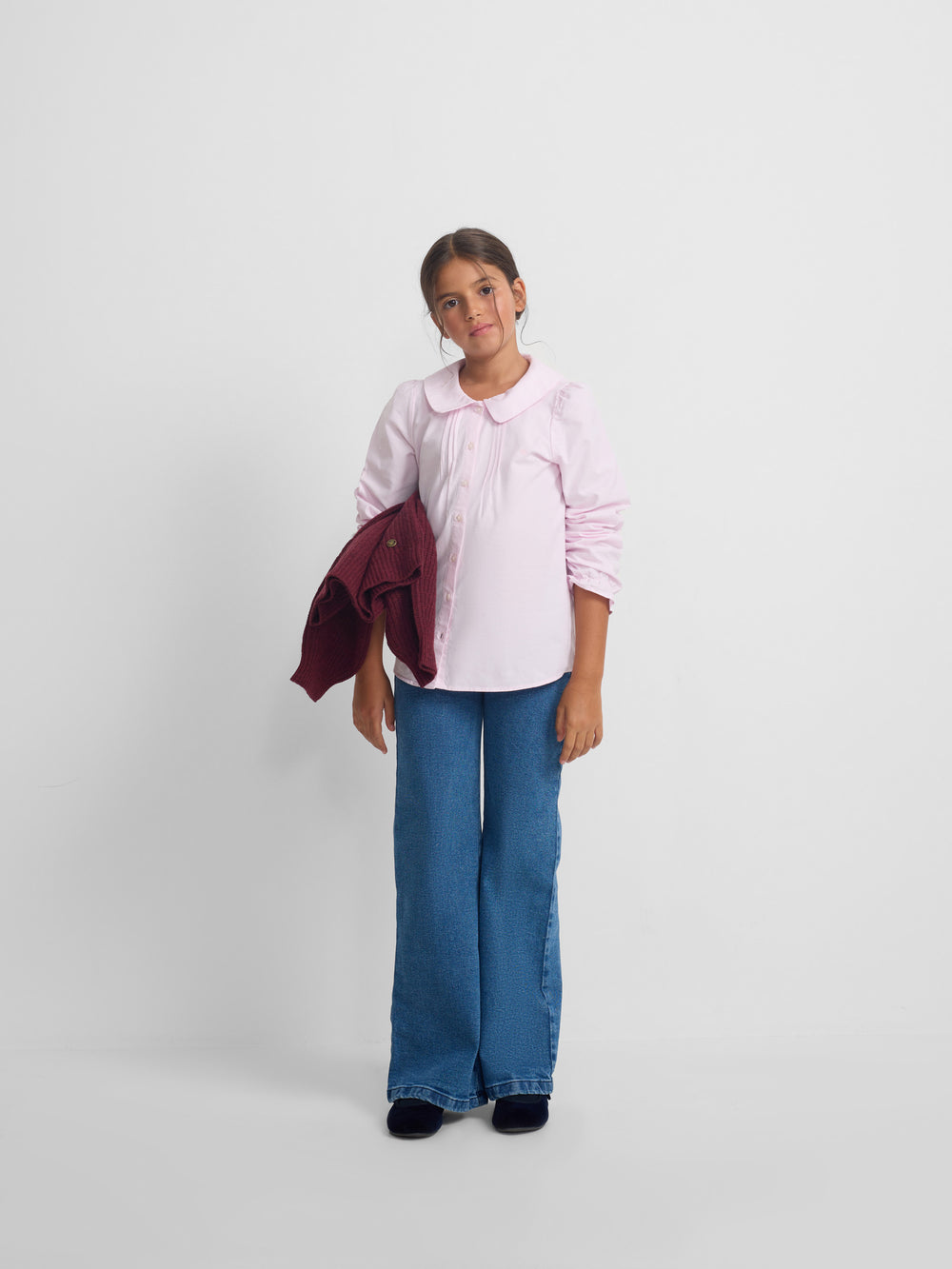 Pink baby collar girl blouse