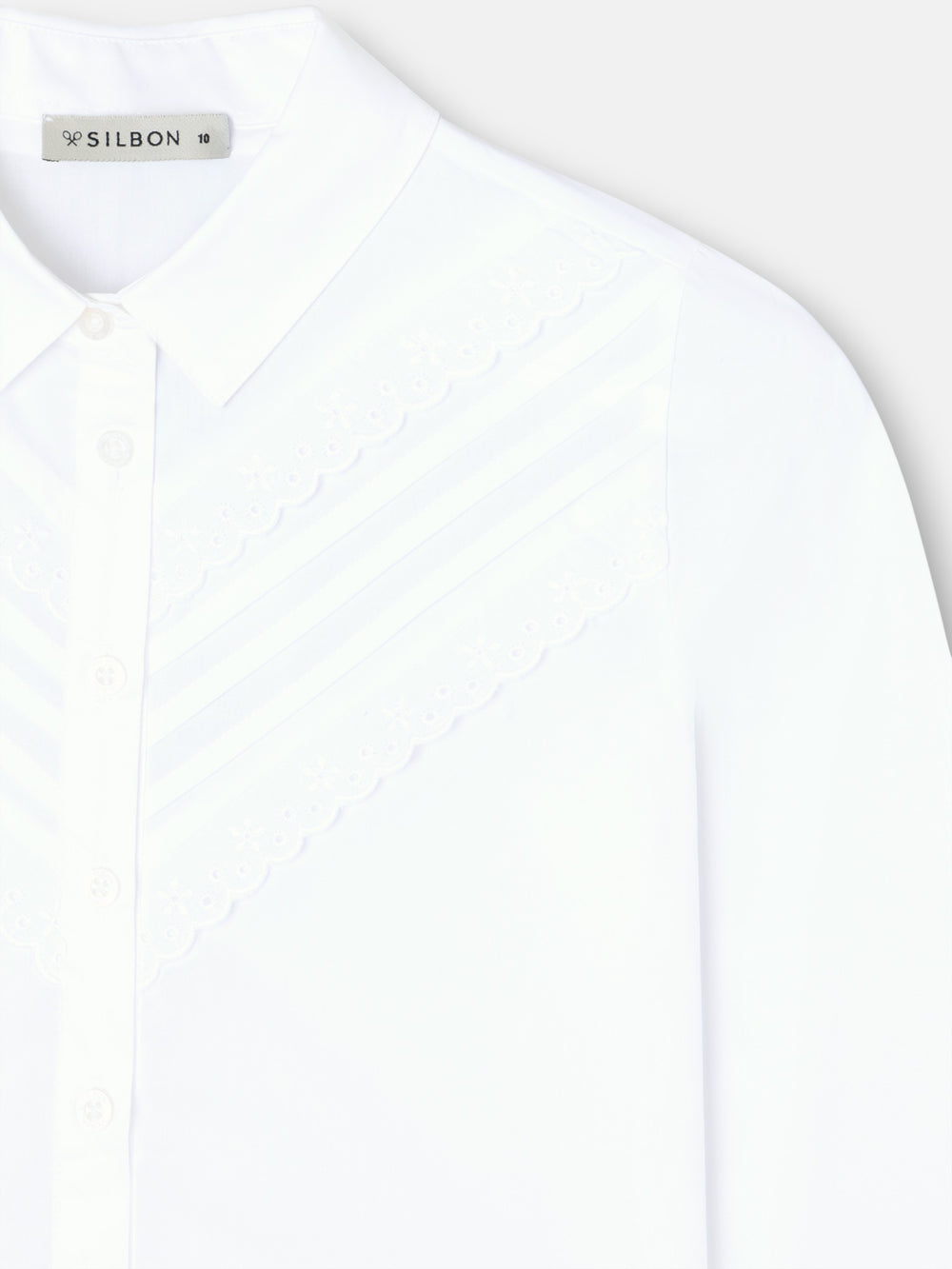 White embroidered girl shirt