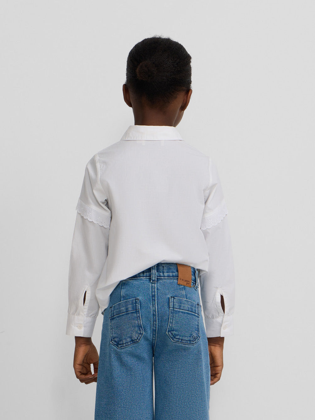 White embroidered girl shirt