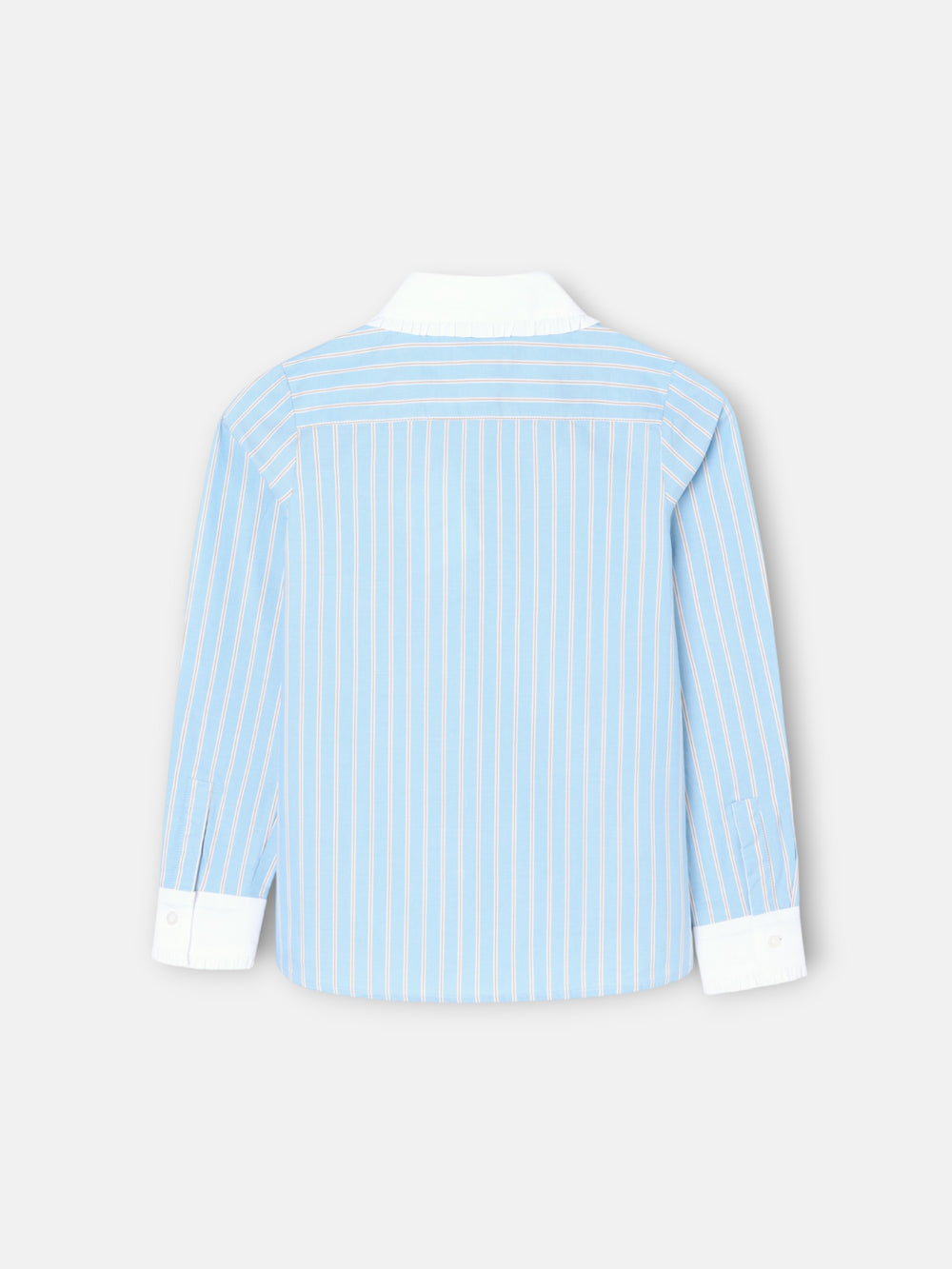 Chemise fille à rayures bleues et blanches