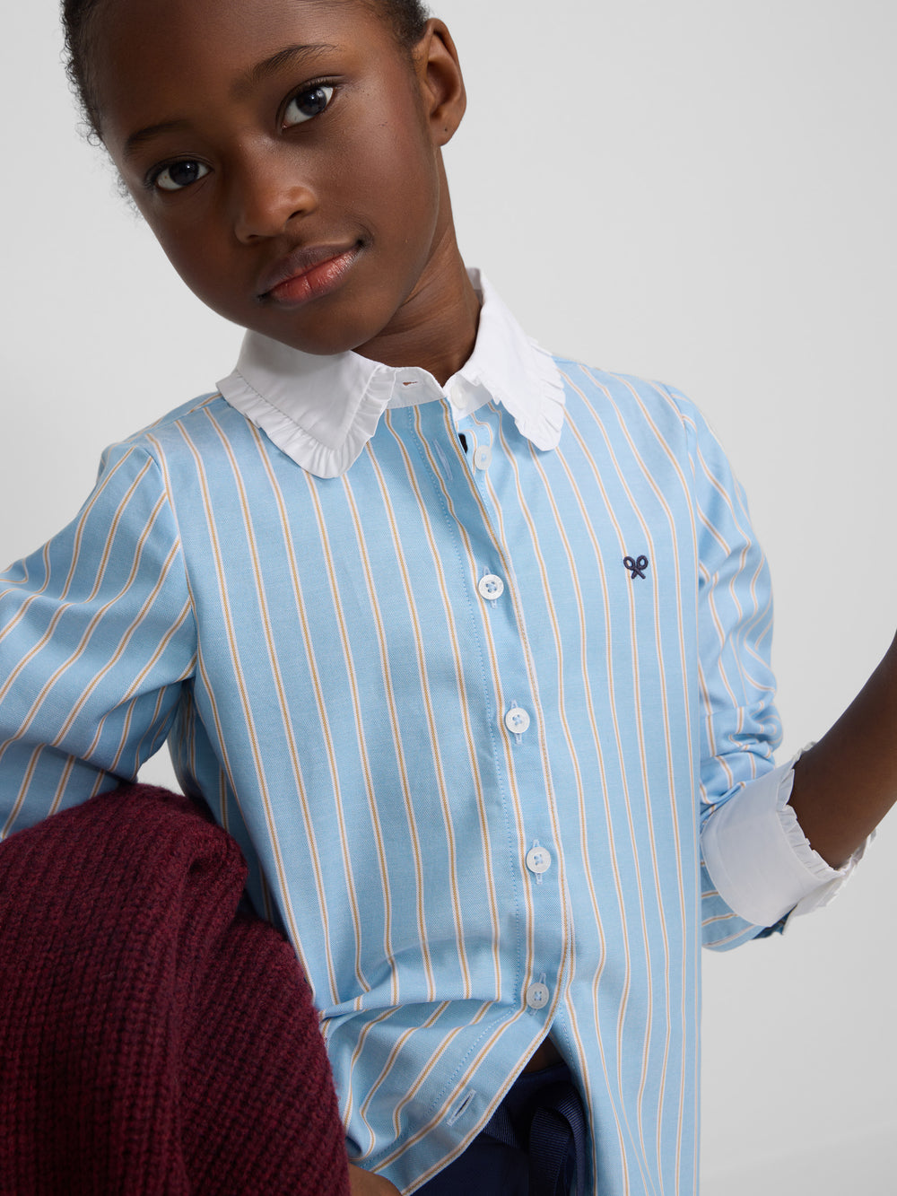 Camisa girl rayas azul y blanca