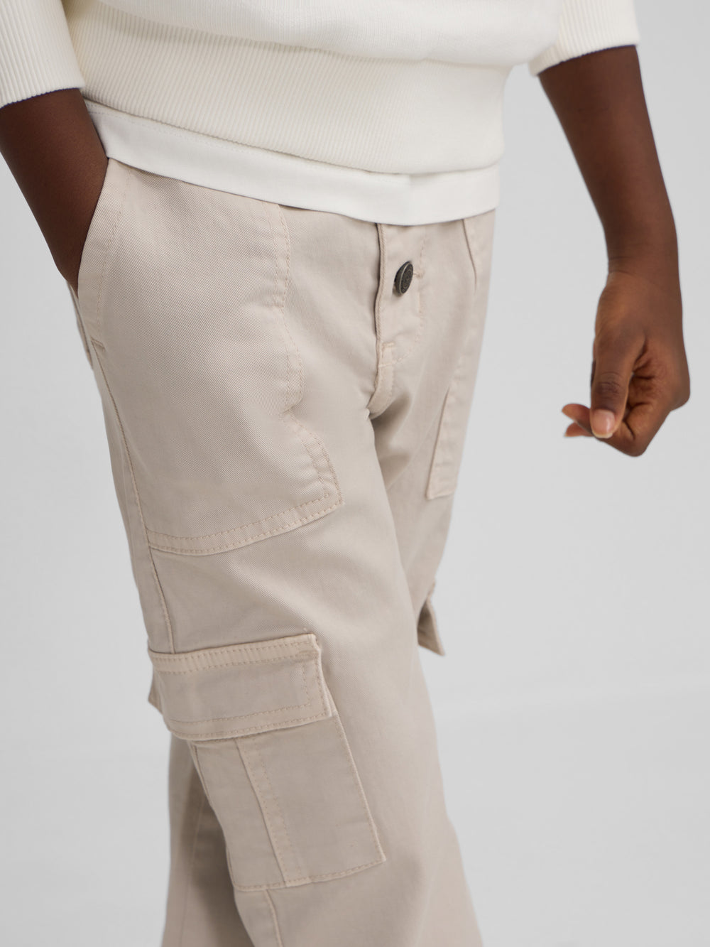 Pantalon girl cargo beige