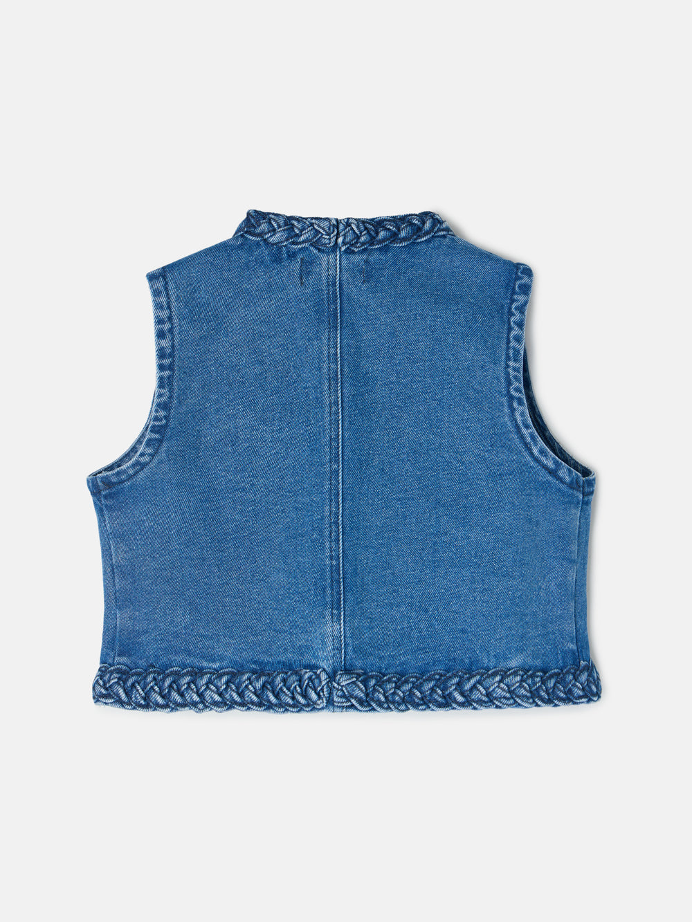 Girl's denim braid vest