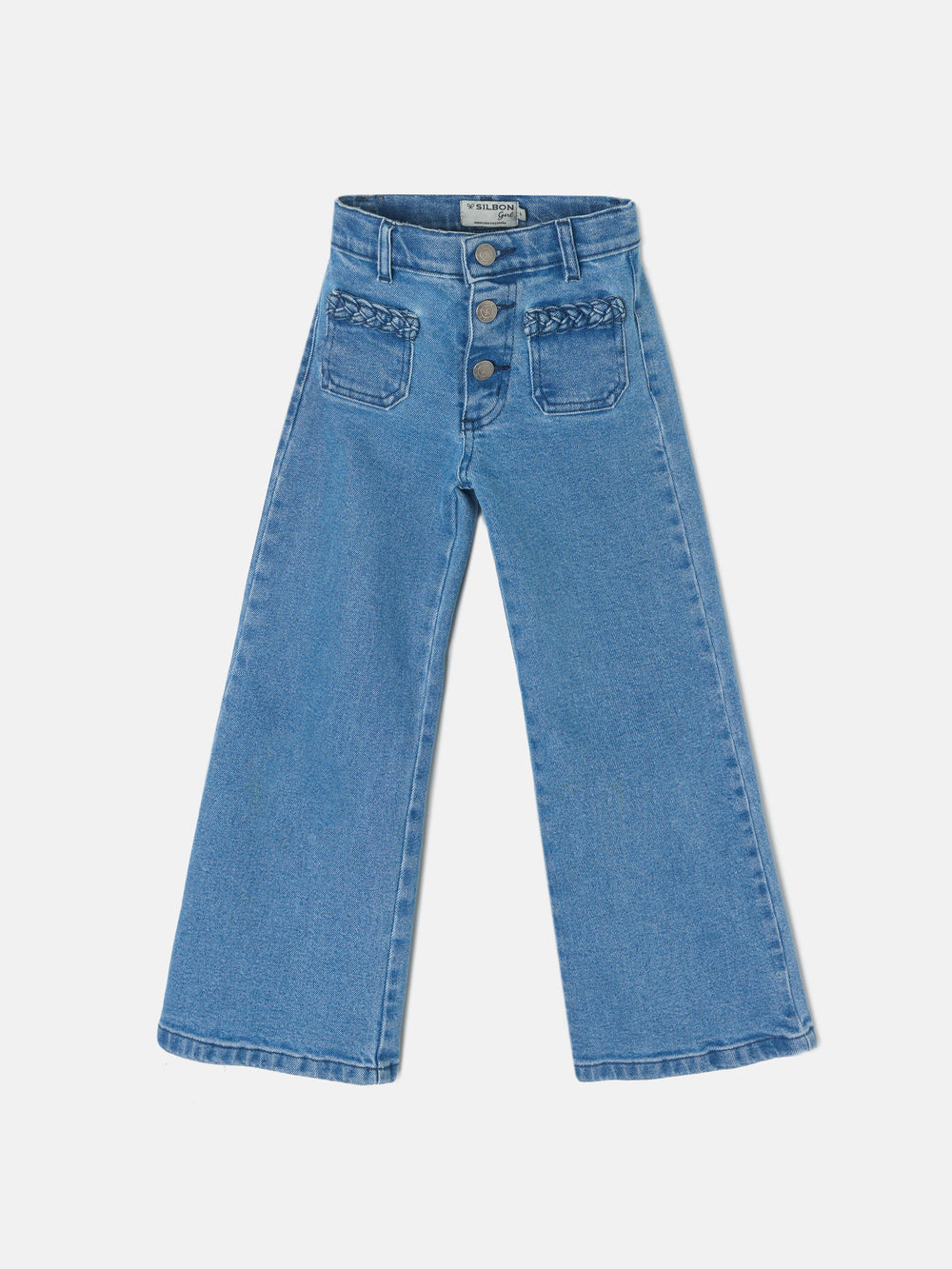 Pantalon girl bolsillos trenza denim