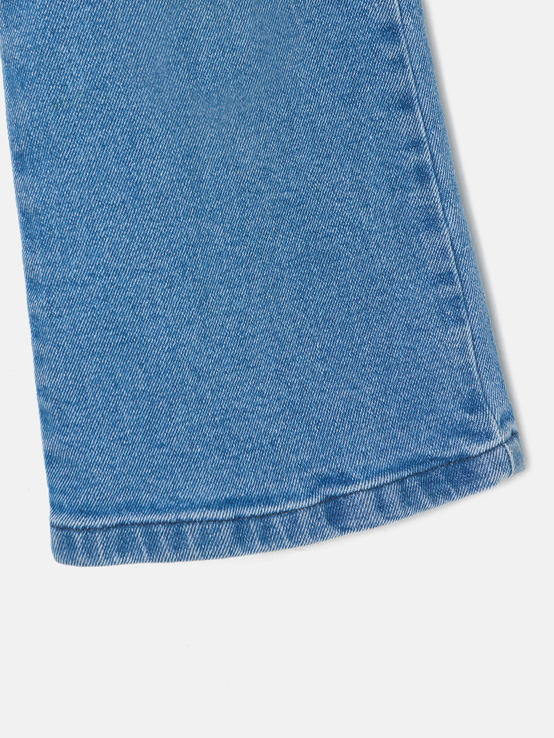 Girl's pants with braided pockets and denim