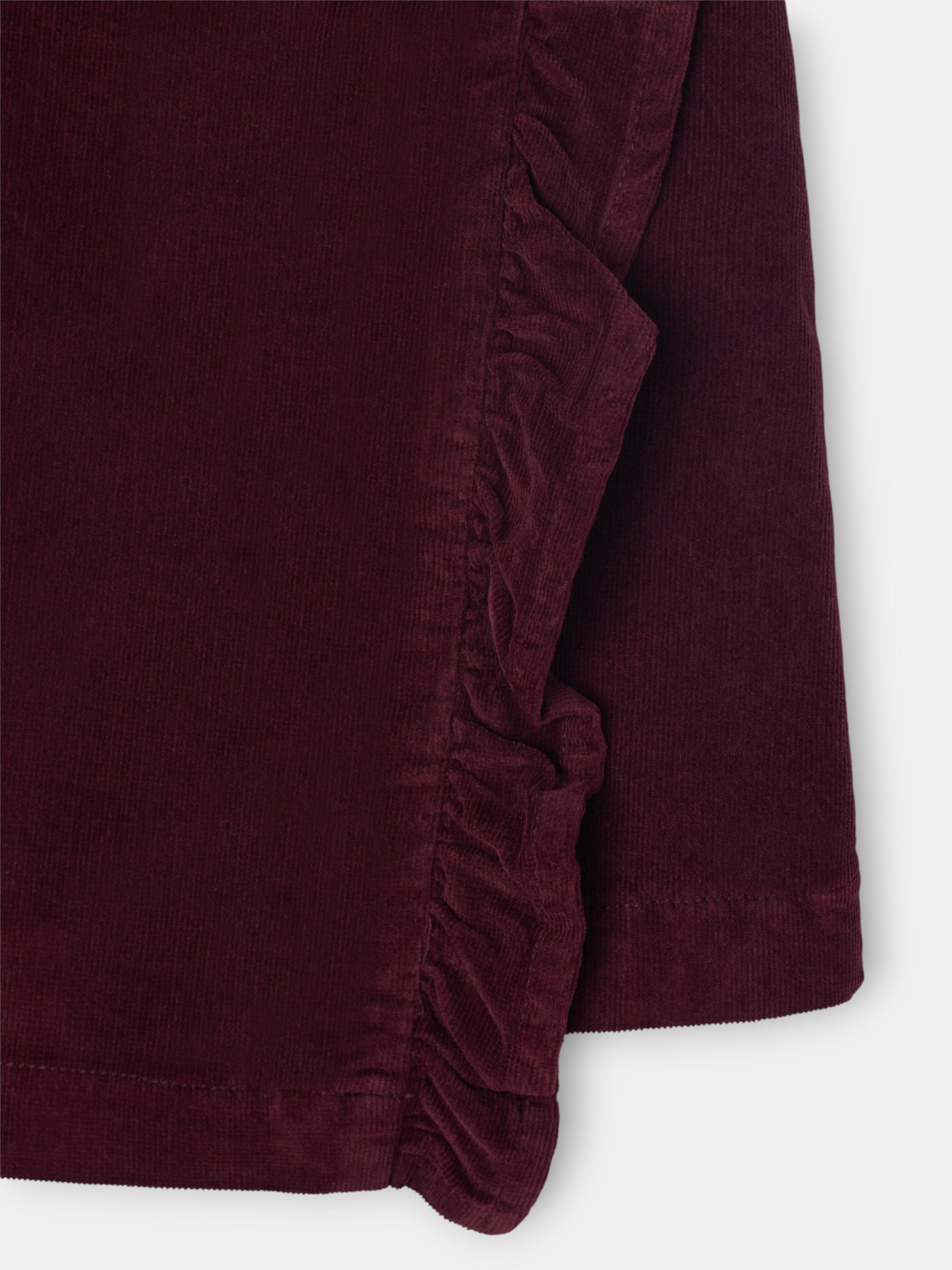 Falda girl volante pana granate