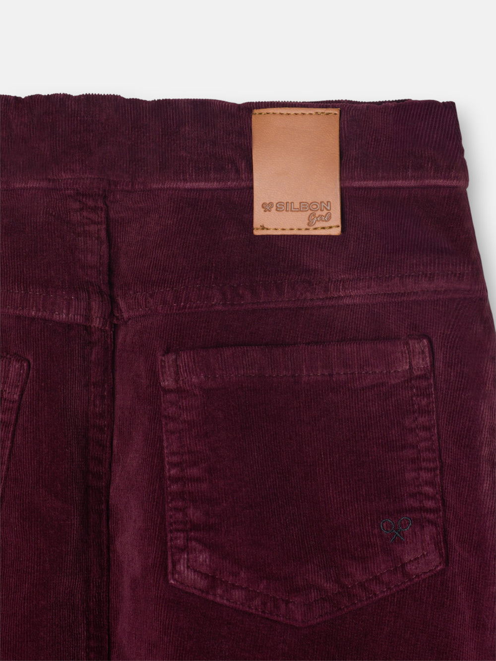 Falda girl volante pana granate