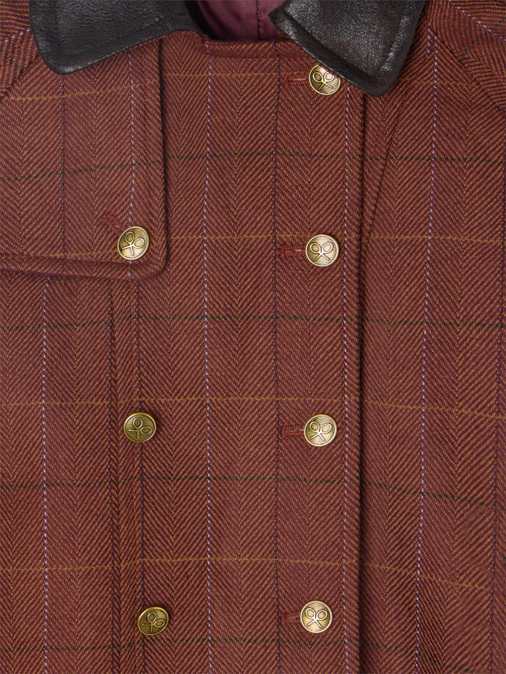 Capa girl detalles cuero cuadros marrones