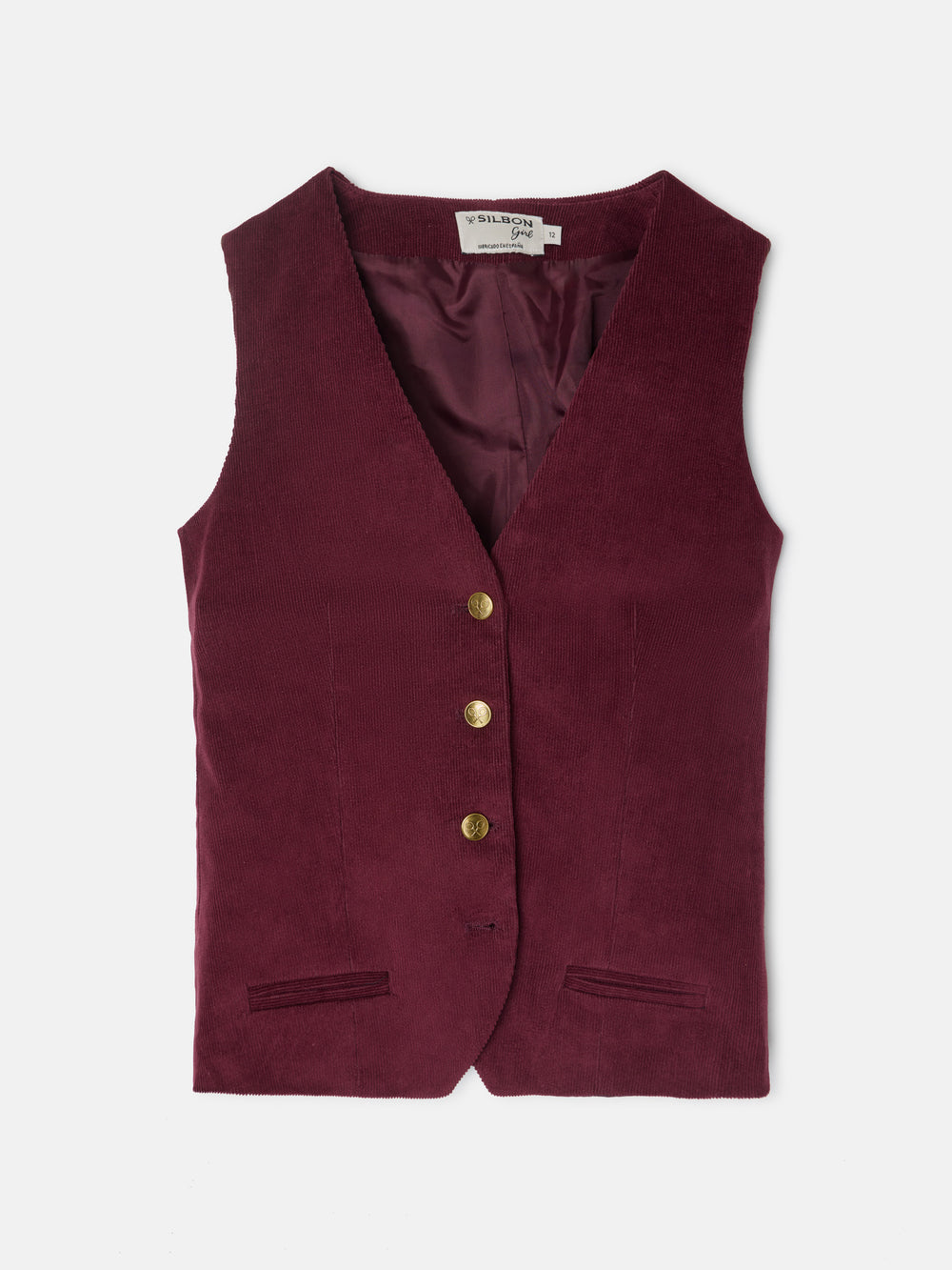 Classic burgundy corduroy girl's vest