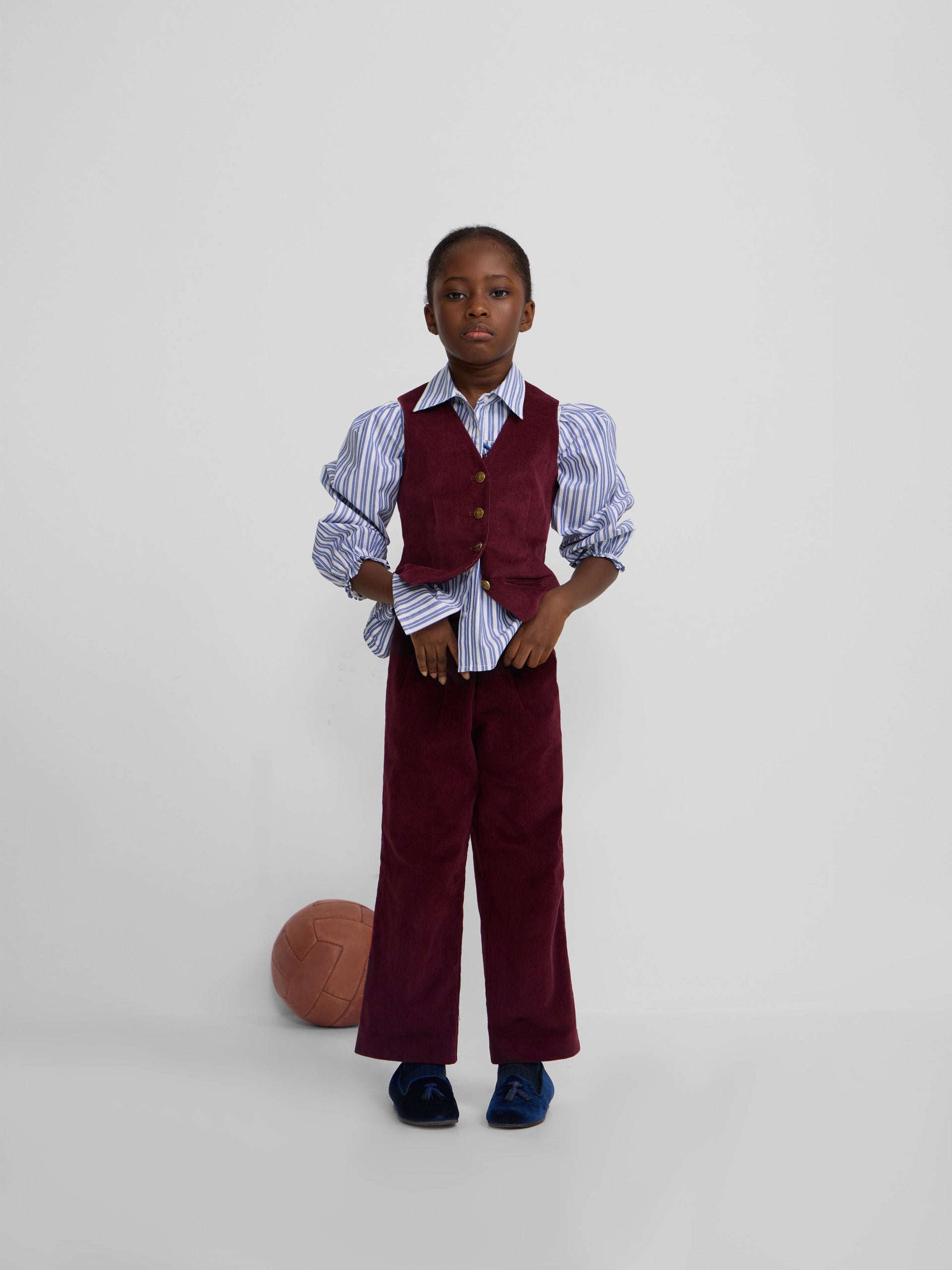 Classic burgundy corduroy girl's vest