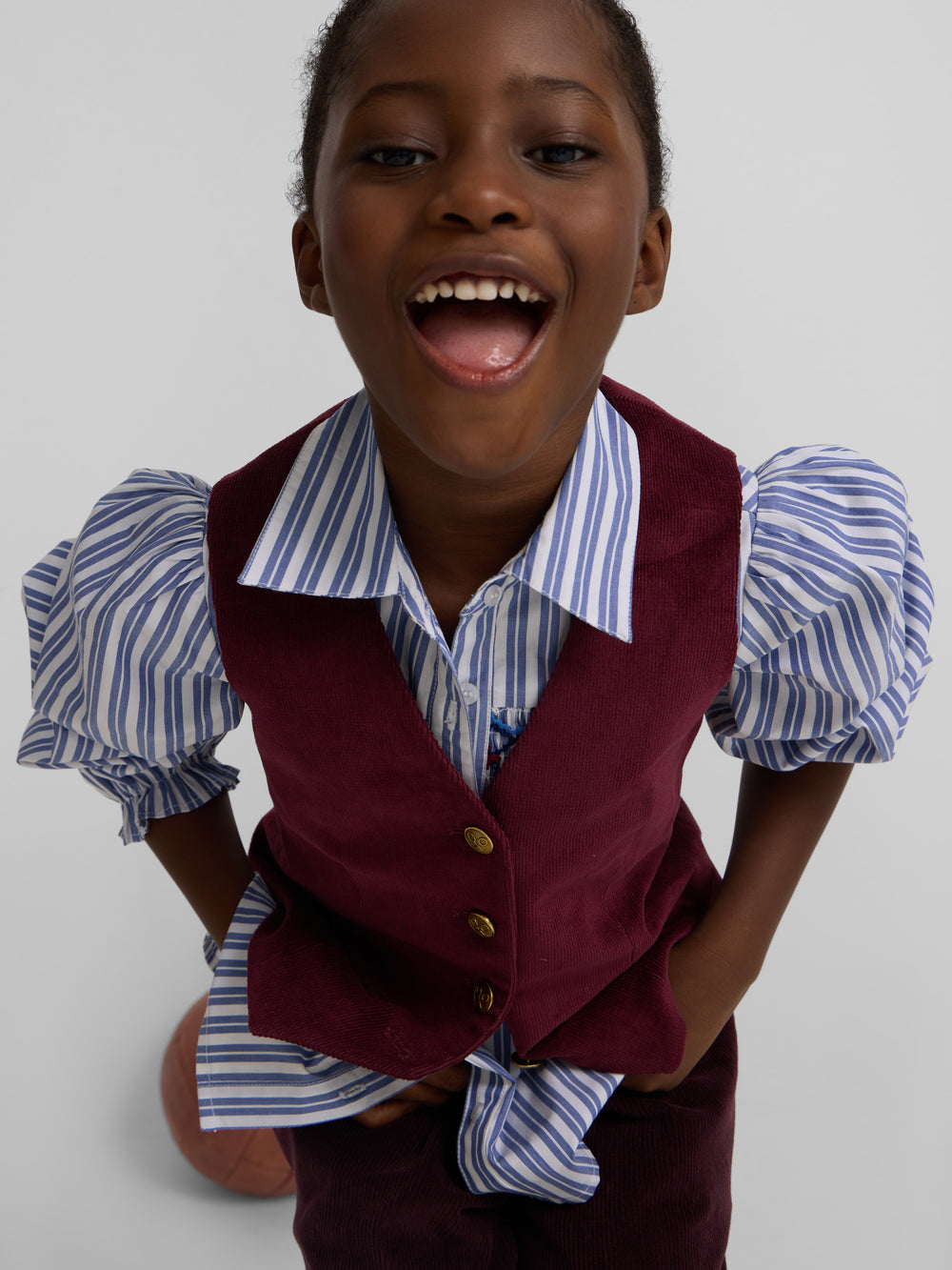 Classic burgundy corduroy girl's vest