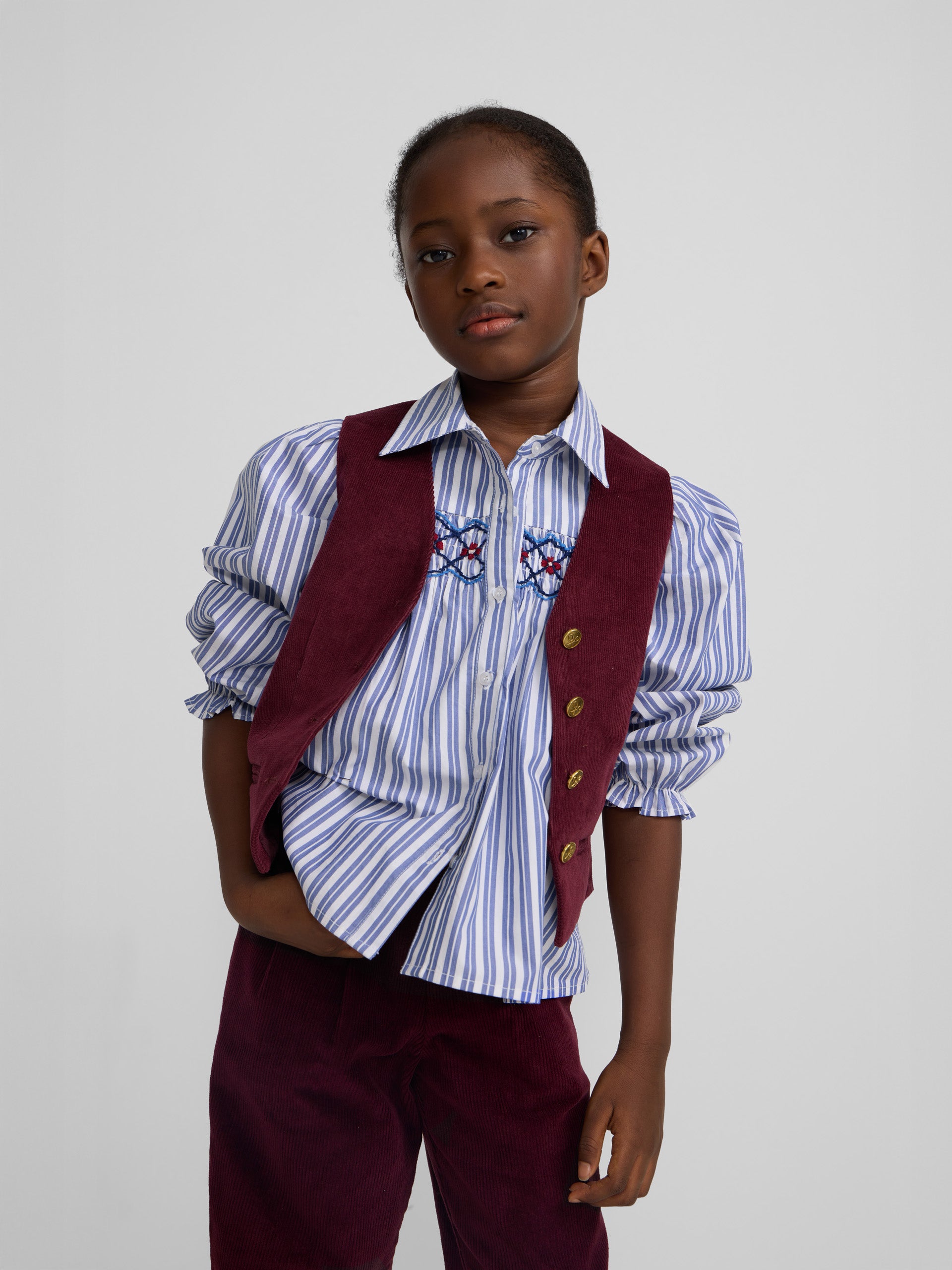 Classic burgundy corduroy girl's vest