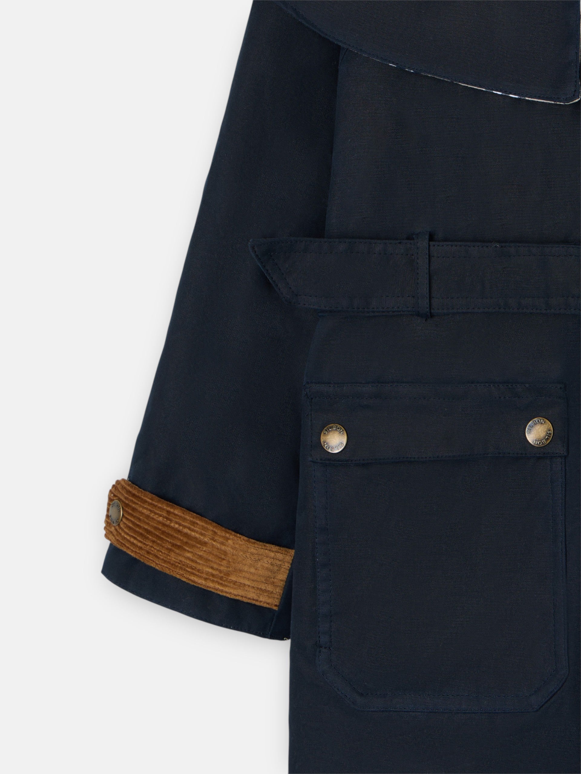 Parka girl larga encerada azul marino