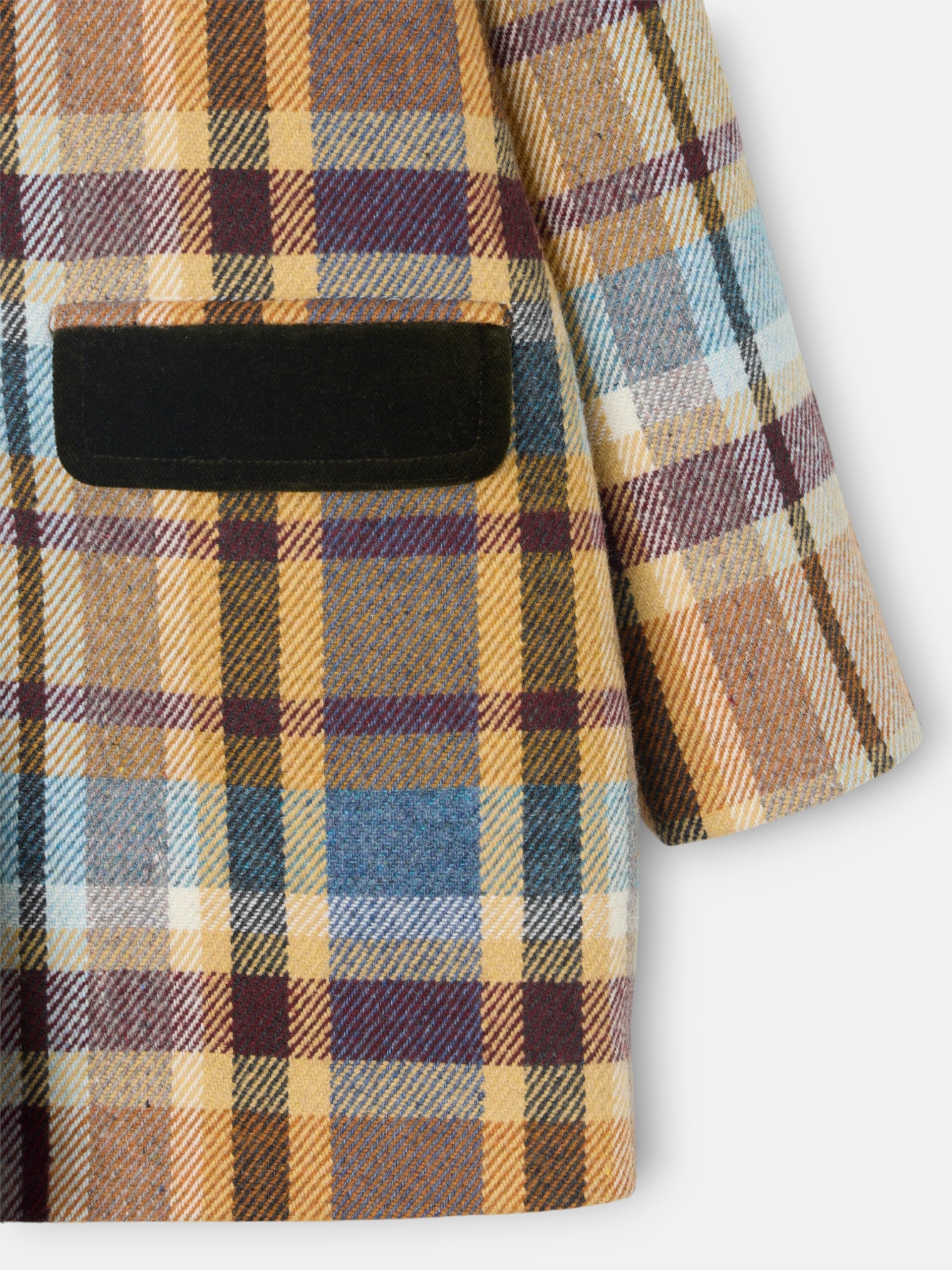 Manteau fille à carreaux marron