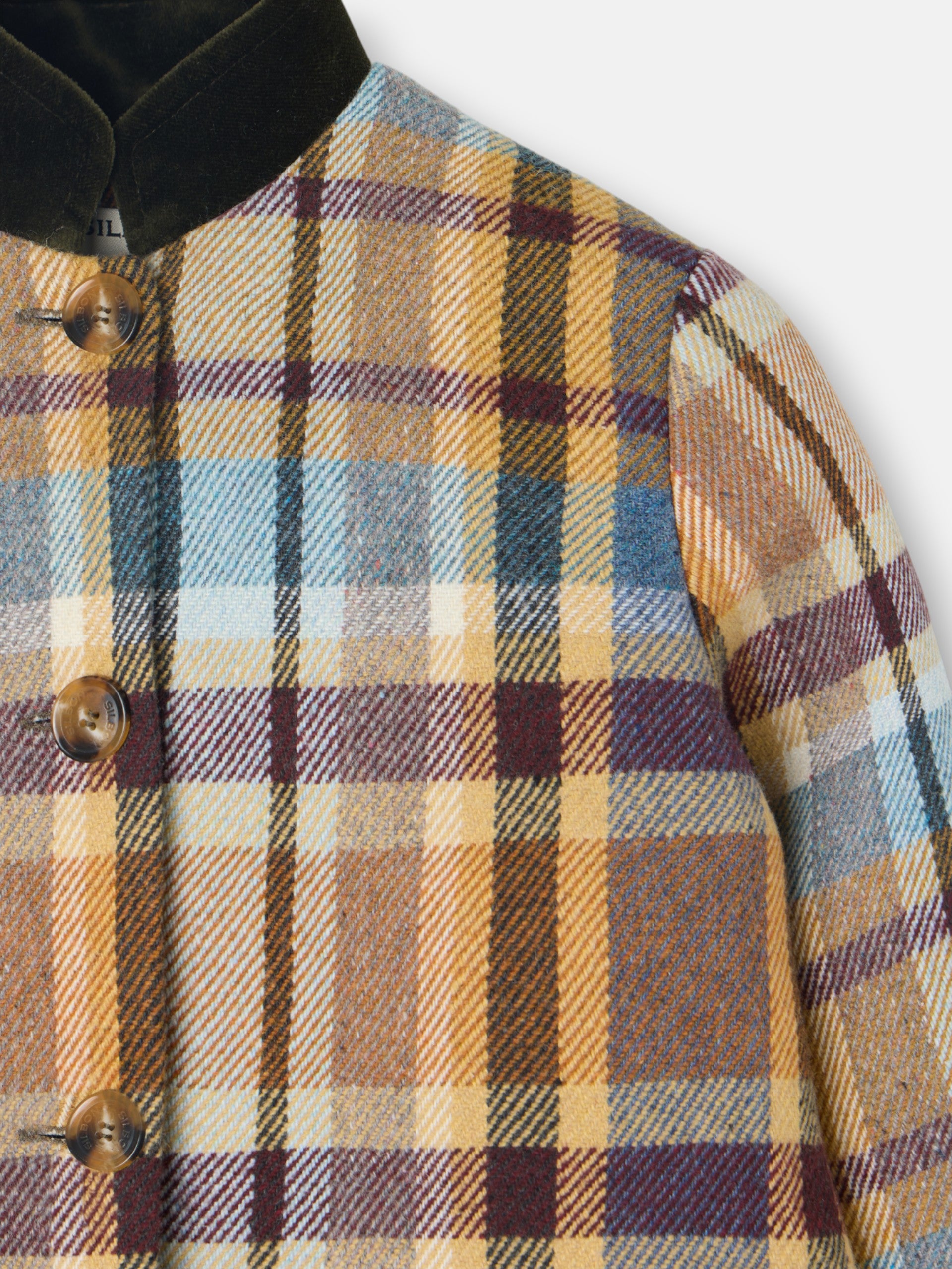 Manteau fille à carreaux marron