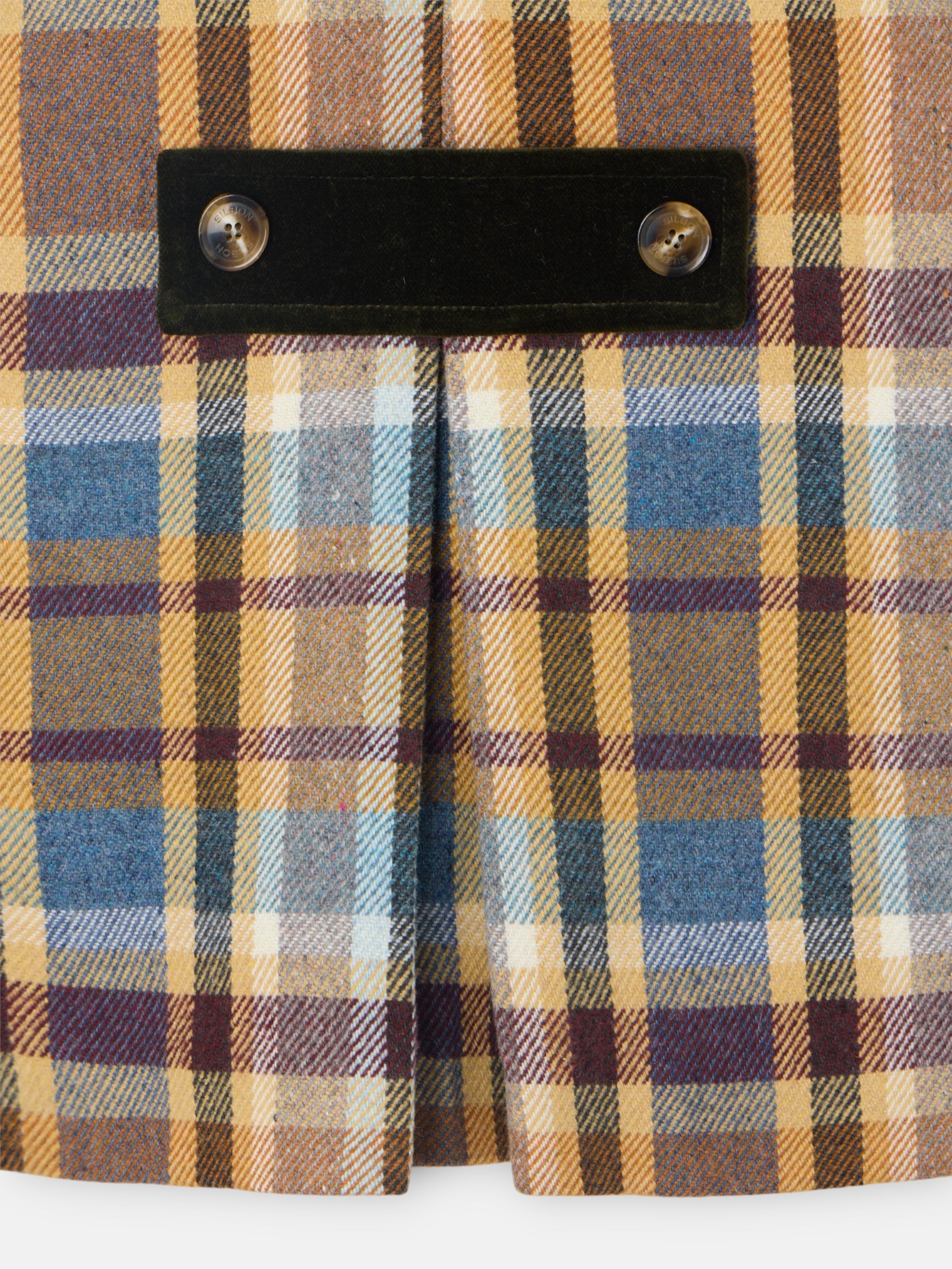 Manteau fille à carreaux marron