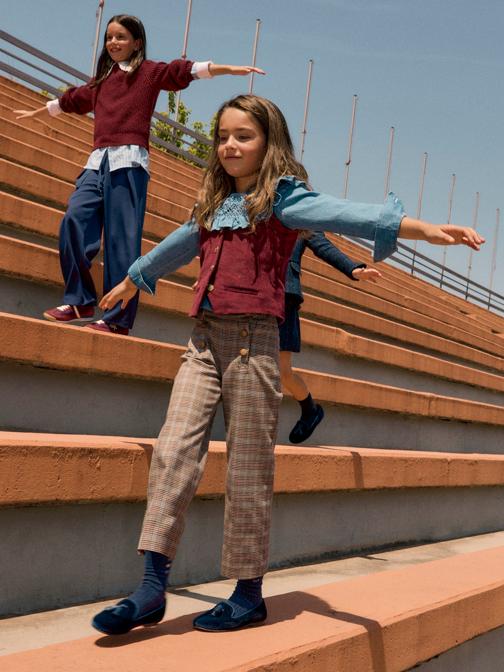 Pantalon girl cuadros marrones