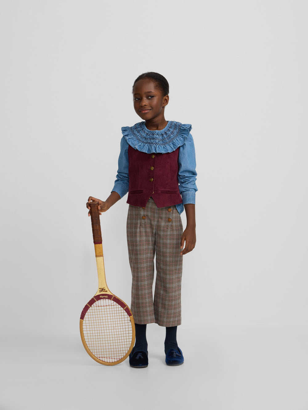 Pantalon girl cuadros marrones