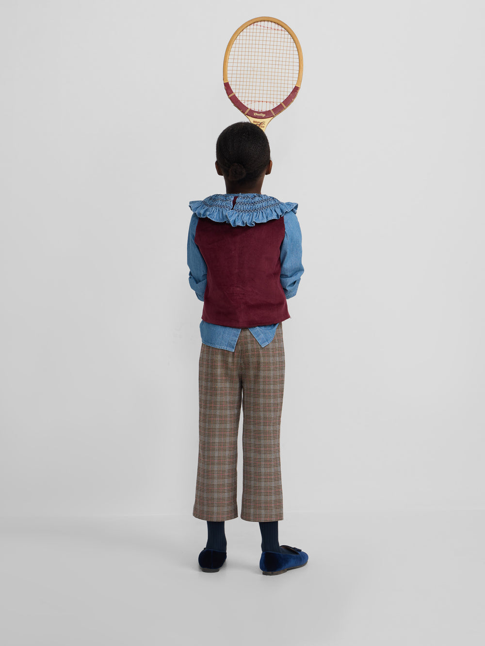 Pantalon girl cuadros marrones