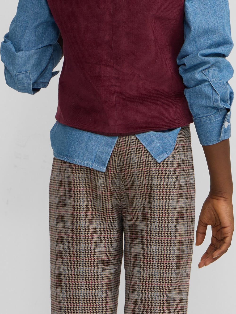 Pantalon girl cuadros marrones