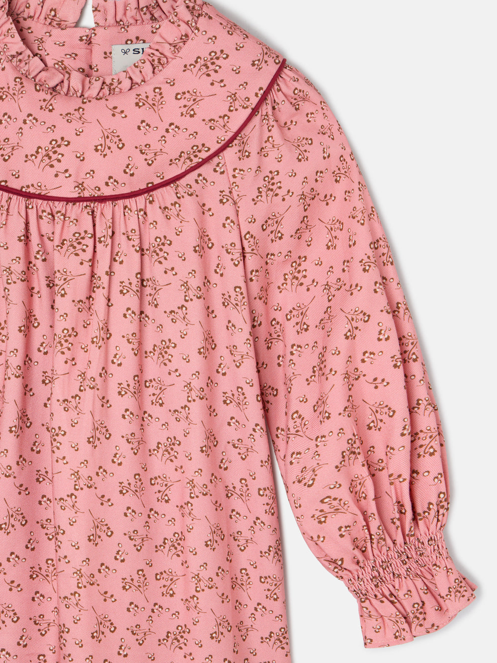 Vestido girl puño estampado flores rosa