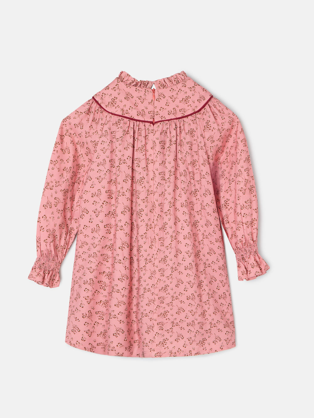 Vestido girl puño estampado flores rosa