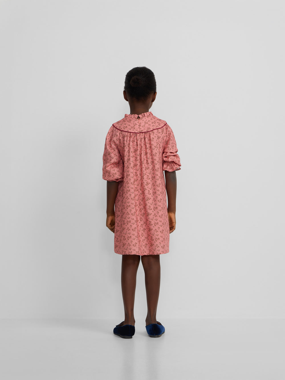 Vestido girl puño estampado flores rosa