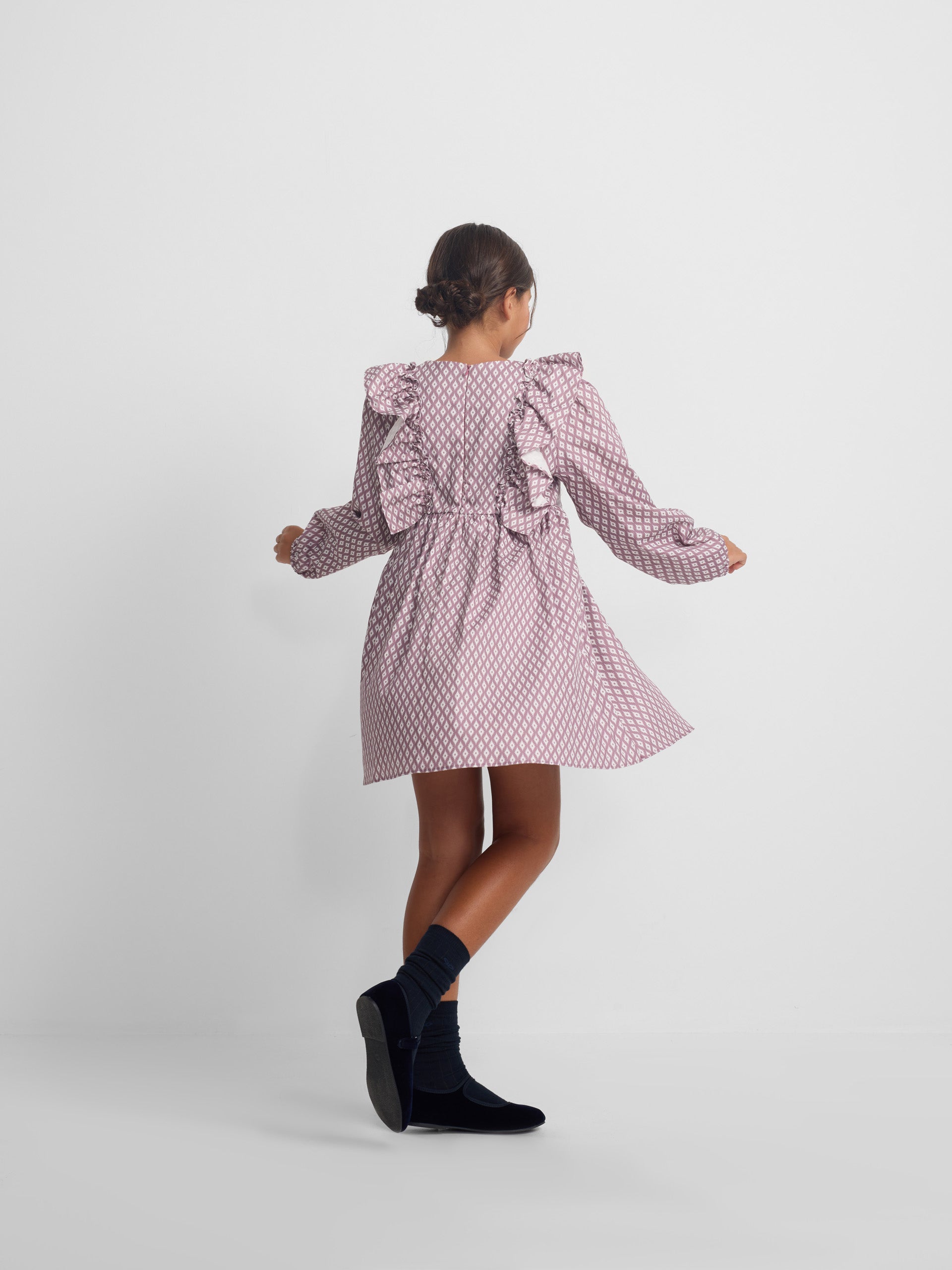 Vestido girl estampado etnico morado