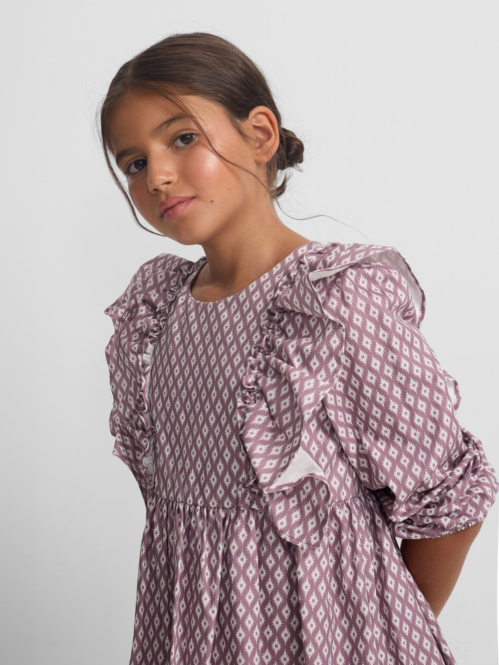 Vestido girl estampado etnico morado