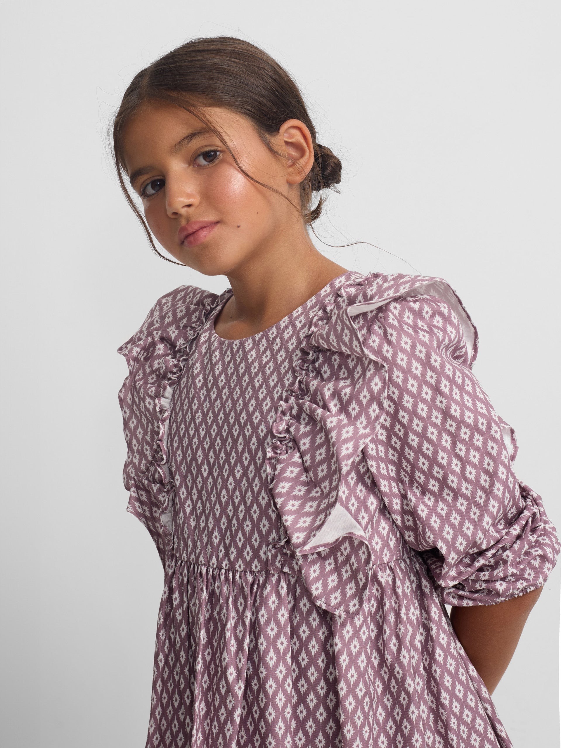 Vestido girl estampado etnico morado