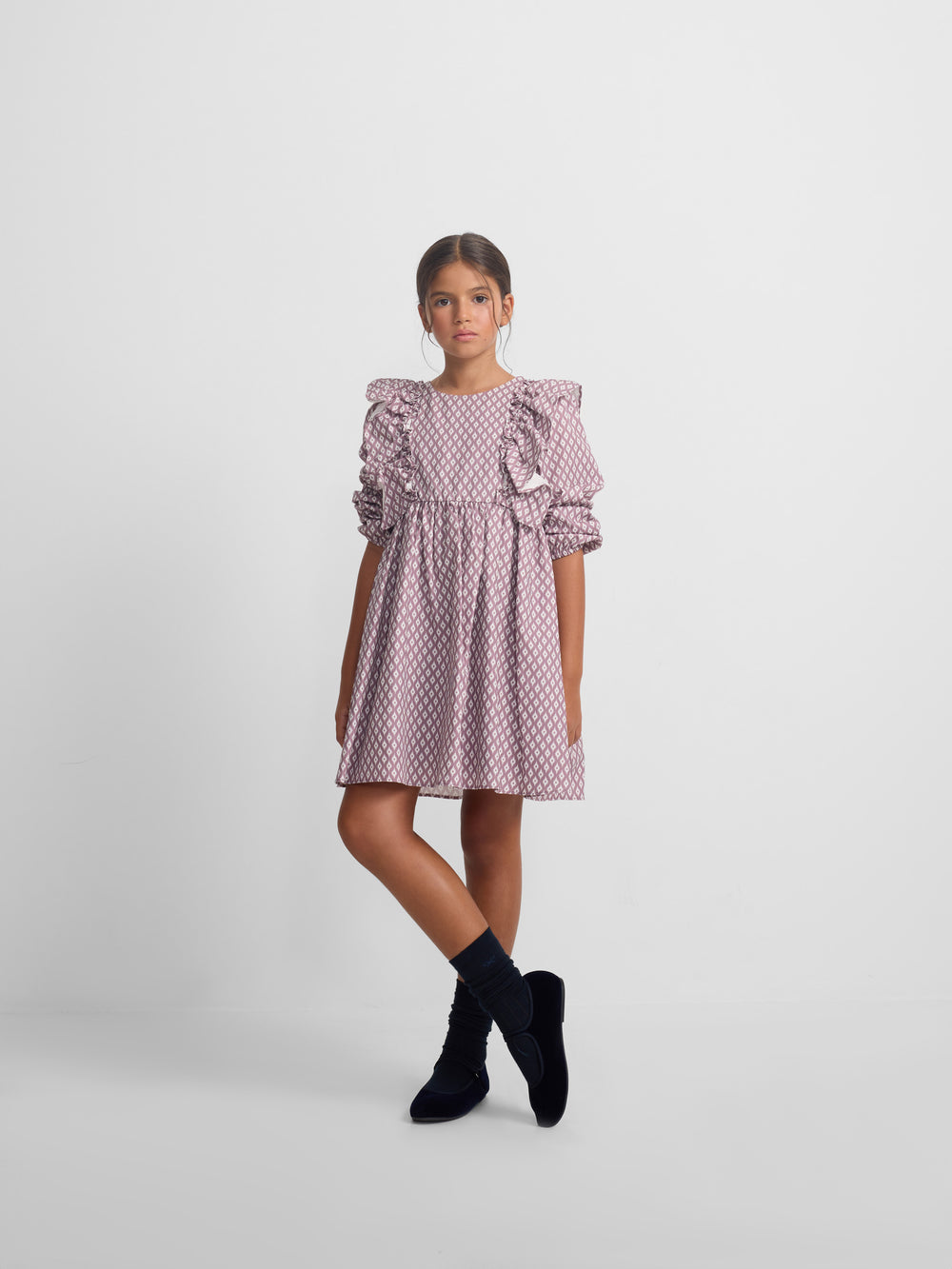 Vestido girl estampado etnico morado