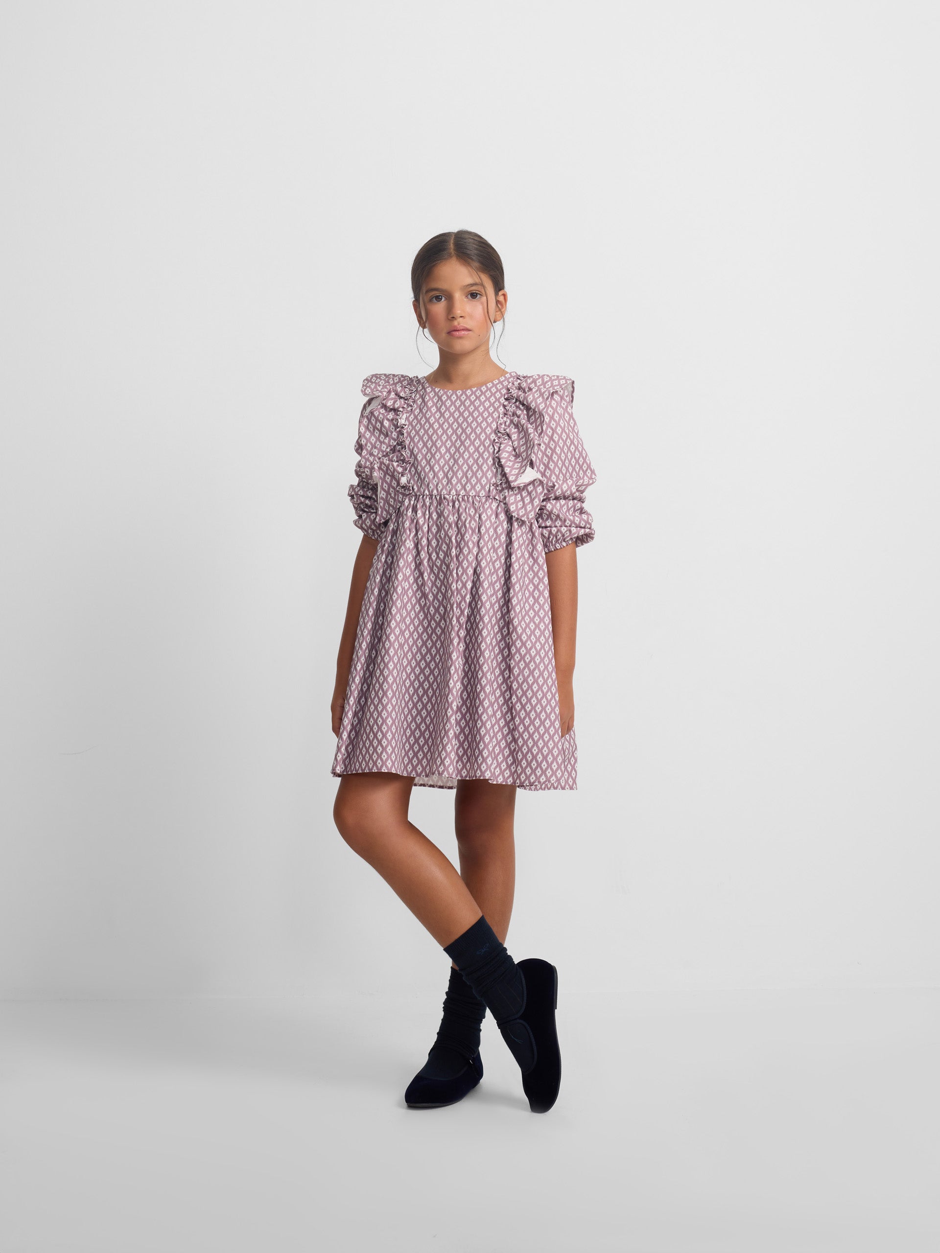 Vestido girl estampado etnico morado