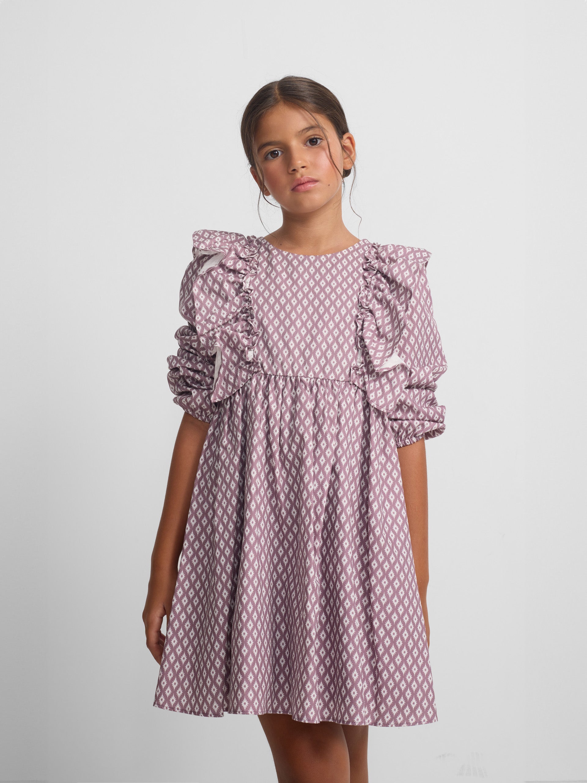 Vestido girl estampado etnico morado