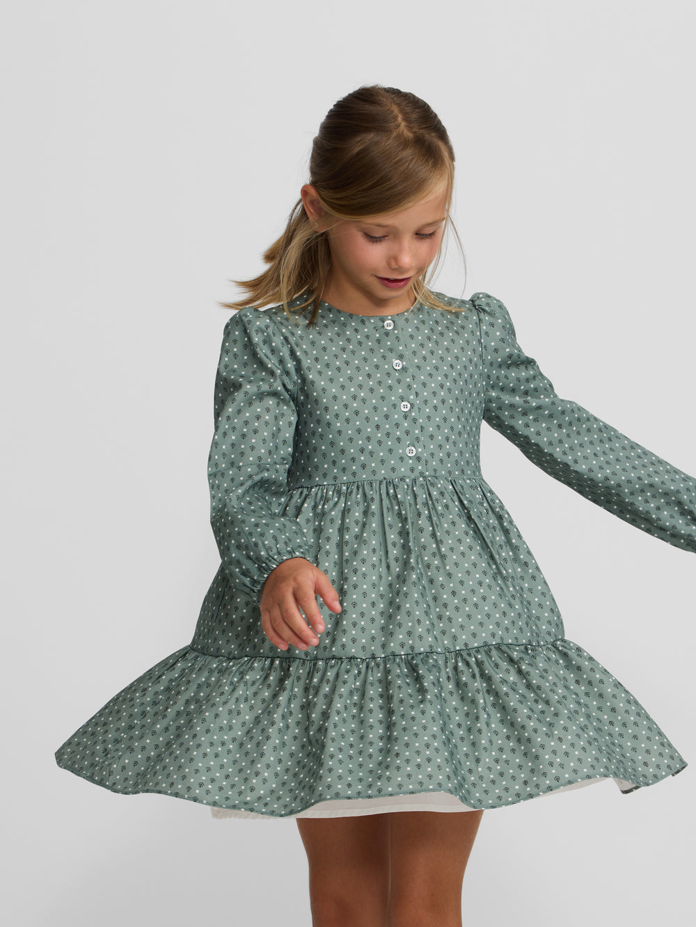 Vestido girl estampado verde
