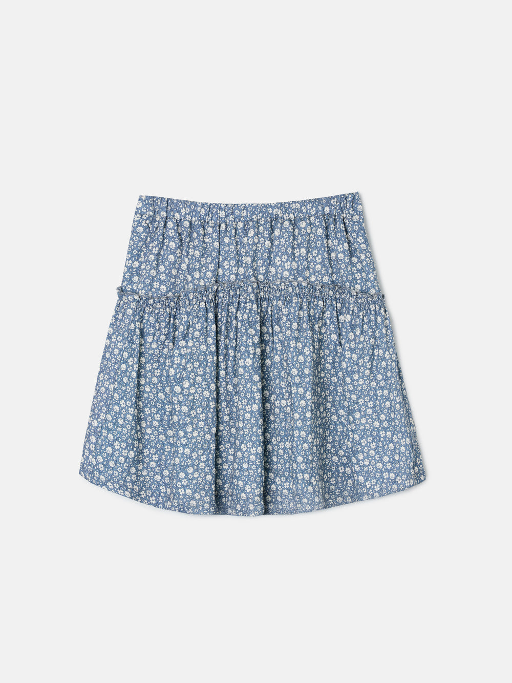 Falda girl estampado flores azul claro