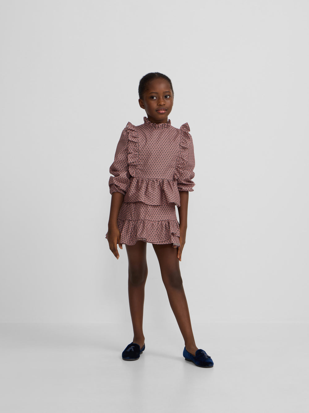 Falda girl estampado etnico rosa