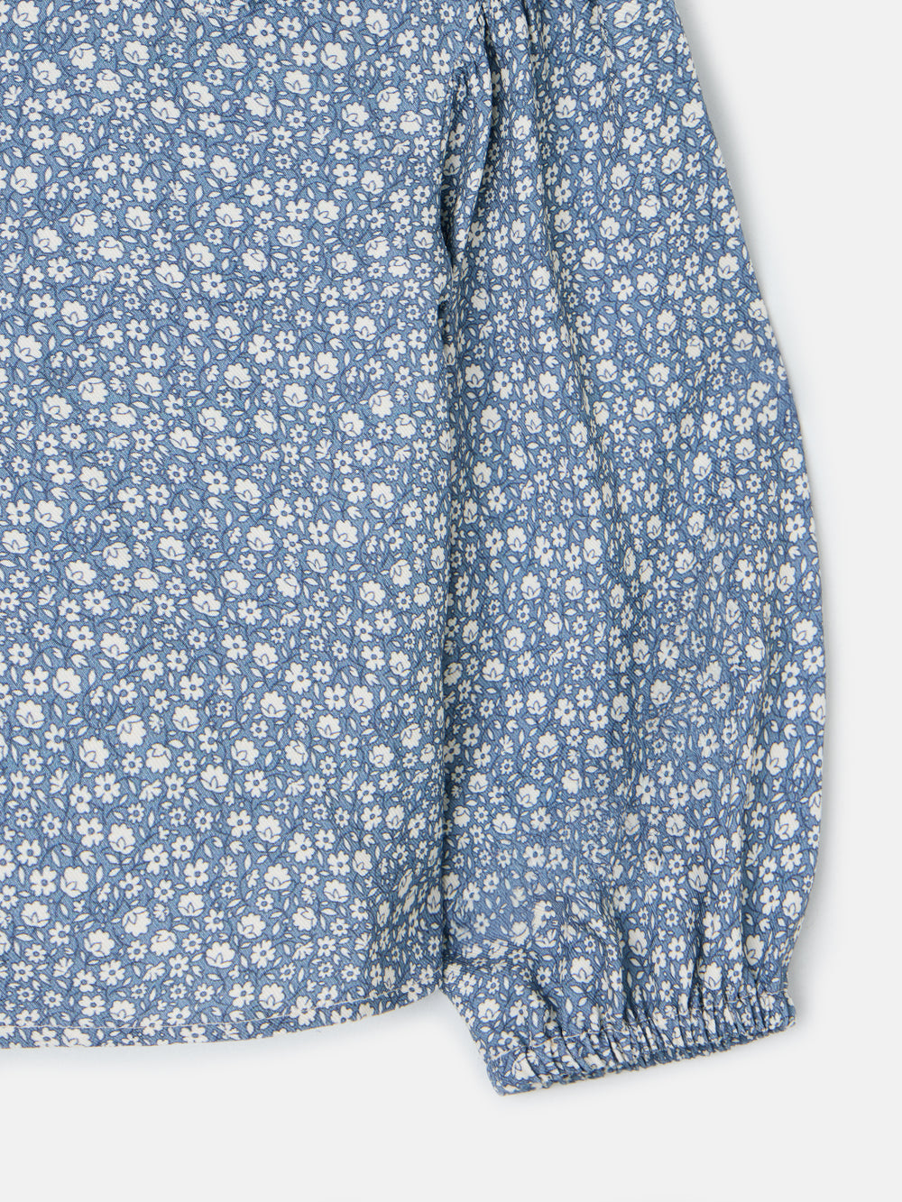 Light blue flower print girl blouse