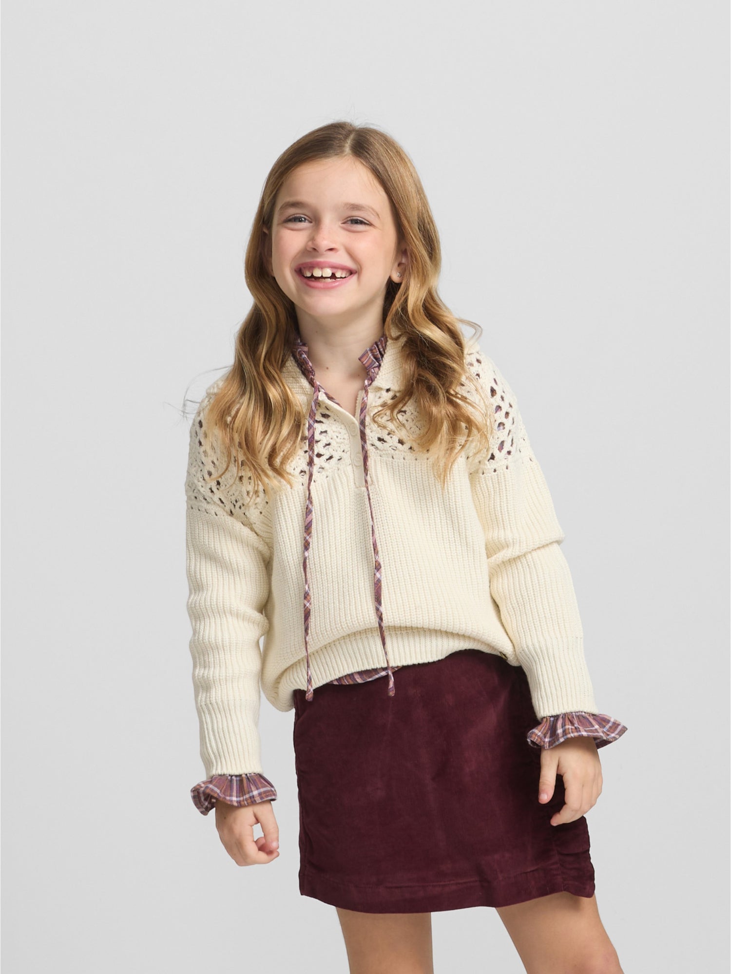 Ecru crochet girl jersey