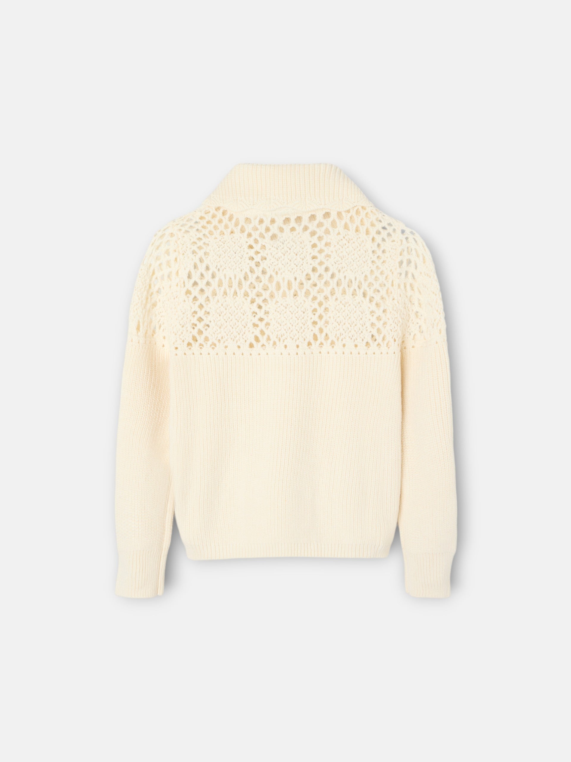 Jersey girl punto crochet crudo