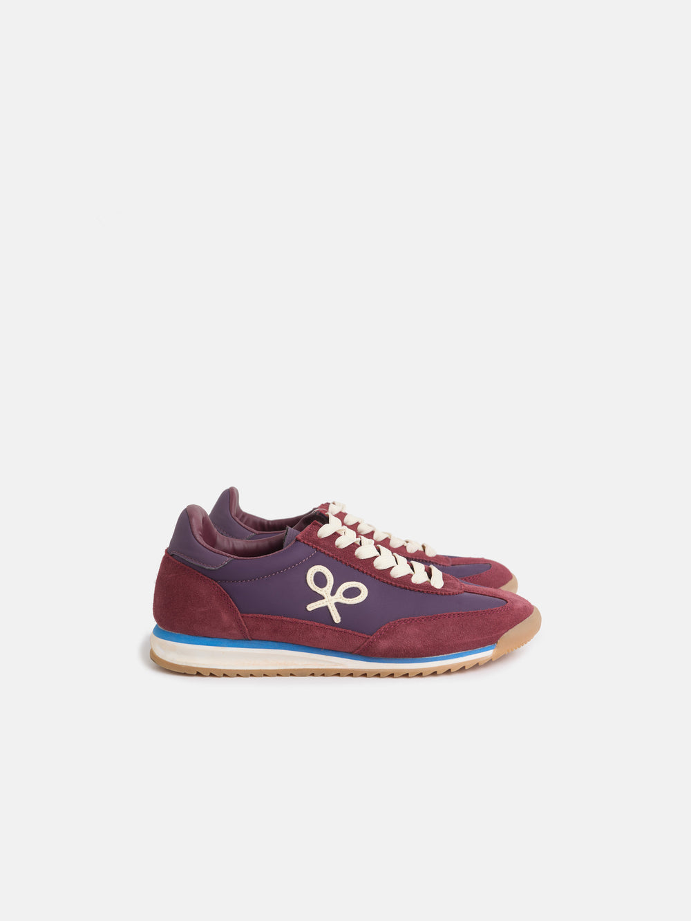 Burgundy racket girl running shoe