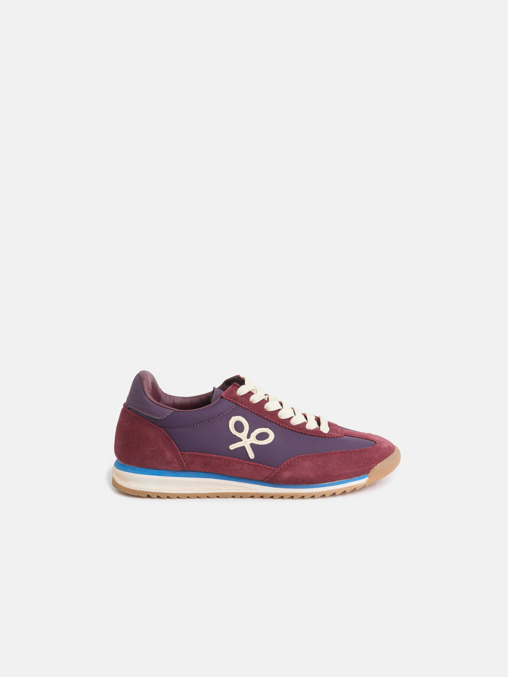 Burgundy racket girl running shoe