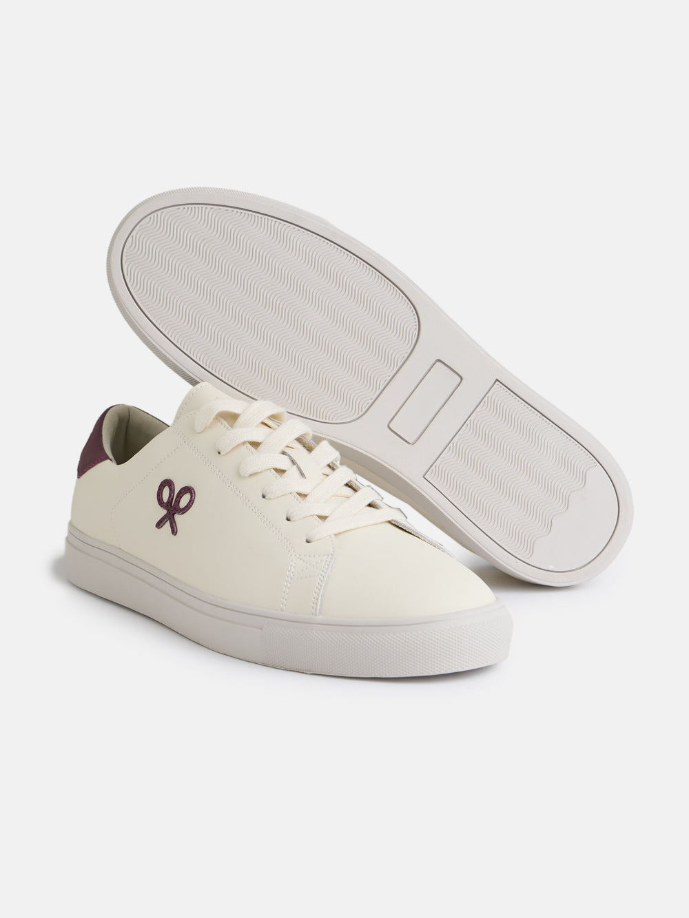 Sapatilha Silbon clássica branca e bordô